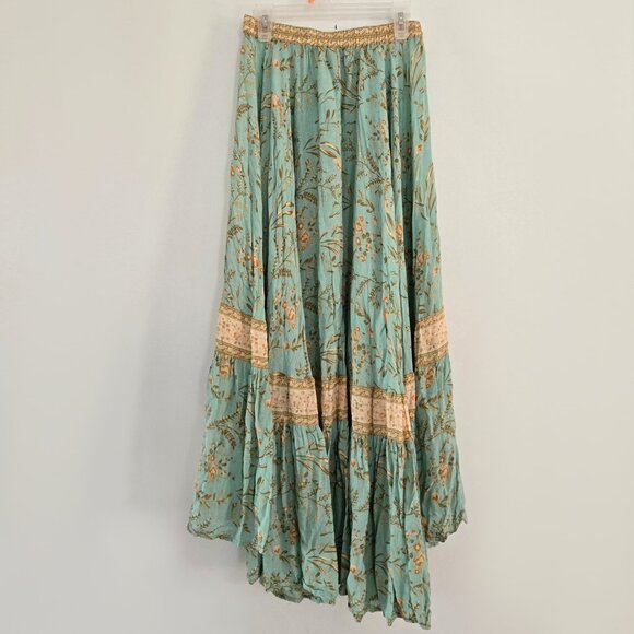 Spell Gypsy  Maisie Vintage Turquoise Top High low Skirt Set Size Small b101E - Picture 5 of 12